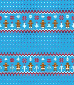 New Year s Christmas pattern pixel vector illustration eps Stock Illustration
