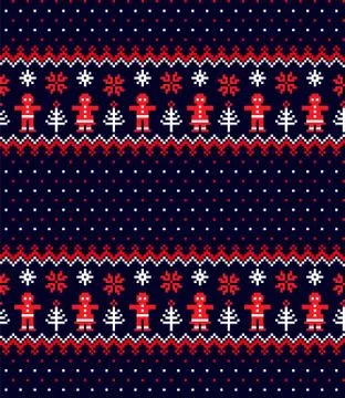 New Year s Christmas pattern pixel vector illustration eps Stock Illustration