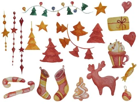 New year s elements. A set of pictures for Christmas and New Year - Christmas Stock Illustration
