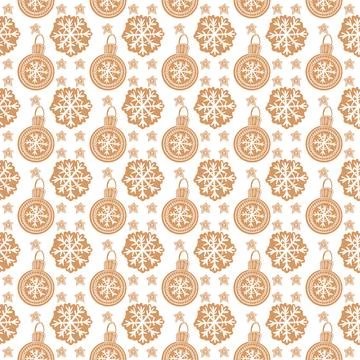 New Year s pattern of gingerbread figures Stock Illustration