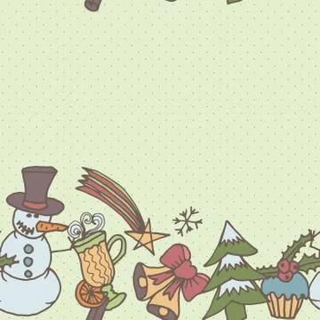New year seamless border. endless christmas template Stock Illustration