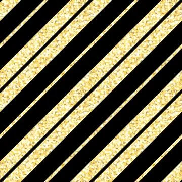 New Year seamless gometric pattern with golden glitter textured stripes Stock Illustration