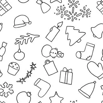 New year seamless pattern background. Christmas wallpaper. Stock Illustration