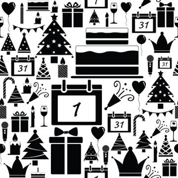 New year seamless pattern background icon. Stock Illustration