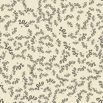 New Year seamless pattern on the beige background Stock Illustration