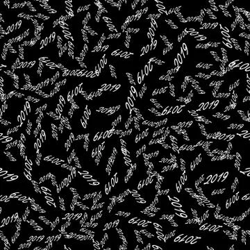New Year seamless pattern on the black background Stock Illustration