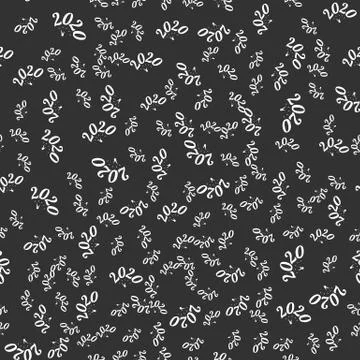 New Year seamless pattern on the black background Stock Illustration