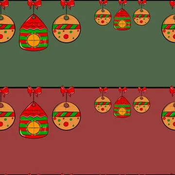New Year Seamless Pattern with  christmas toys. Vector illustration. Stock Illustration
