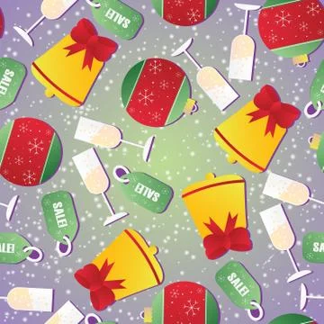 New year seamless pattern. Endless Christmas template Stock Illustration