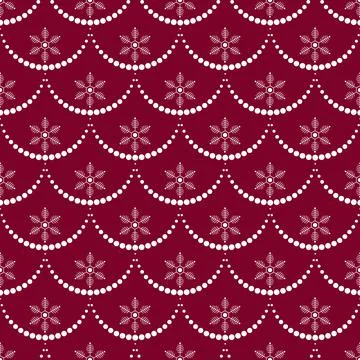 New year seamless pattern with garland and snowflake. Christmas print 스톡 일러스트