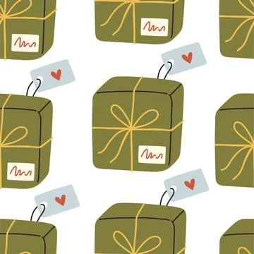 New year Seamless Pattern. Hand drawn pattern. New year texture for print Stock Illustration