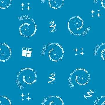 New Year seamless pattern Stock Illustration