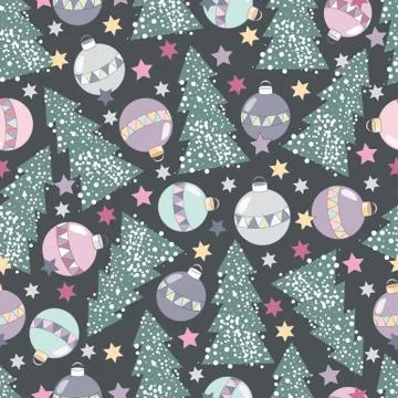 New year seamless pattern Stock Illustration