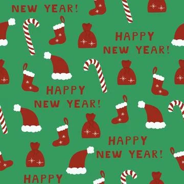 New year, seamless pattern Stock Illustration