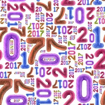 New Year seamless pattern Stock Photos