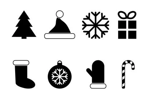 New Year set, icon vector. Stock Illustration