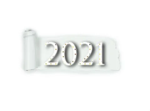 New Year sign, creative design torn paper witg gold letters 2021 New Year Stock Illustration