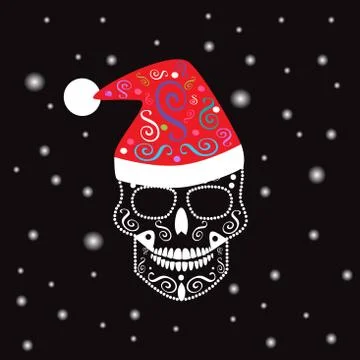 New Year Skull vector background Stock-Illustration