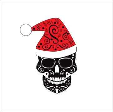 New Year Skull vector background 스톡 일러스트
