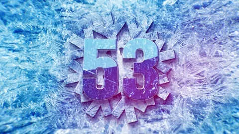 New Year Snowflake Countdown. Ice numbers on a snowy background Stock Footage 253490182