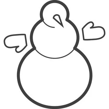 New Year Snowman Line Icon Illustrazione stock