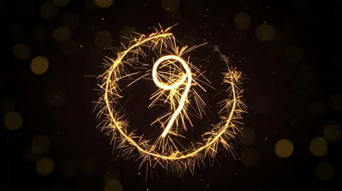 New year sparkler countdown animation 4k (4096x2304) Stock Footage 57645586