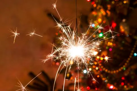 New Year sparkles Stock Photos