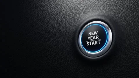 New Year Start push button. Start, career path, strategy. 3d loop animation Stock Footage 263643688