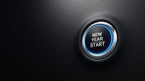 New Year Start push button. Planning, start, career path. 3d illustration Stock Illustration