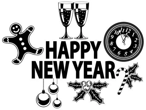 New Year Sticker Stock Illustration