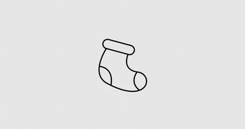 New year stocking animated outline icon with alpha channel. Sock 4k motion .. Stock Footage 319831196