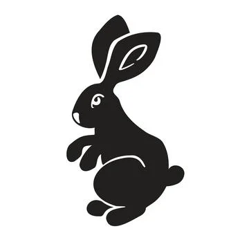 New year symbol, easter bunny, bunny silhouette and vector illustration 库存插图