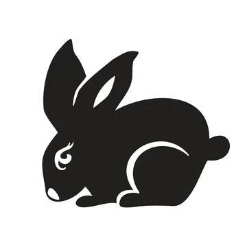 New year symbol, easter bunny, bunny silhouette and vector illustration Stockillustratie