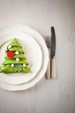 New year table set Stock Photos