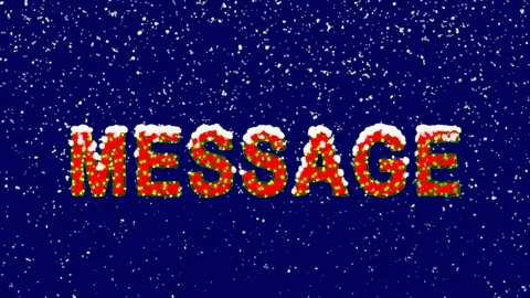 New Year text text MESSAGE. Snow falls. Christmas mood, looped video. Alpha Stock Footage 94855134