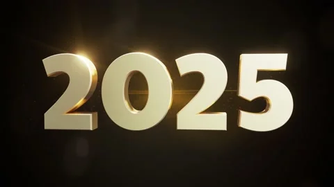 New year text typo numeric numbers 3d animation. Gold motion graphics 2024 2025 Stock Footage 223933999
