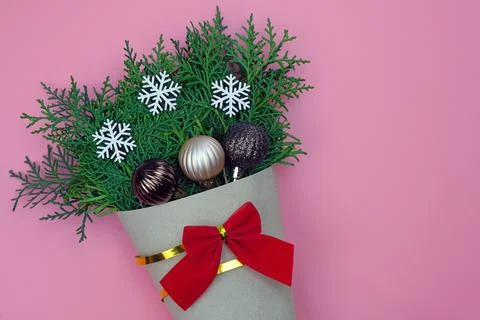New Year theme with a place for text. Stock Photos