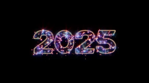 New Year Theme Sparkling 2025 Stock Footage 295156961