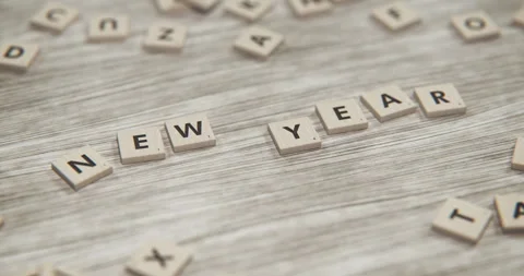 New Year Tiles in a 3D animation Stock Footage 251254640