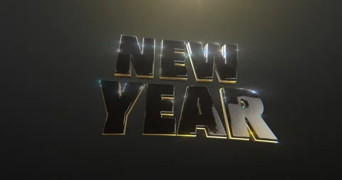 New Year Title in a 3D animation Stock Footage 251384883