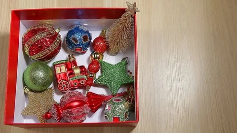 New year toy box table hd footage Stock Footage 120554800