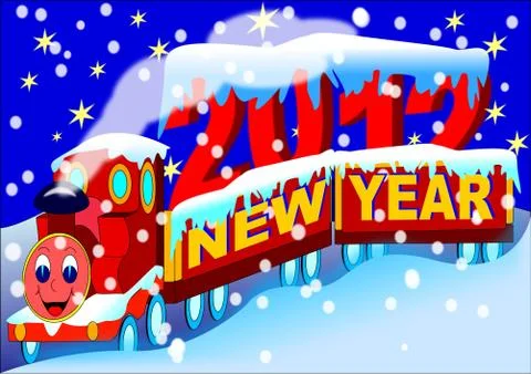 New Year Train 2012 Stock Illustration