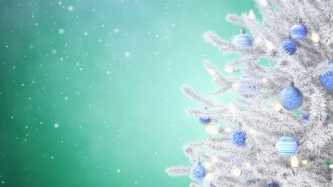 New year tree and falling snowflakes Stock Footage 97841520