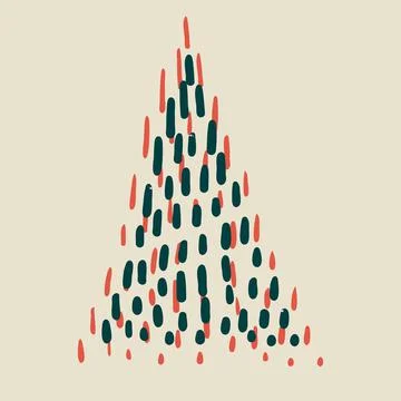 New year tree. Christmas pine vector. Hand drawn xmas silhouette. Cedar Stock Illustration