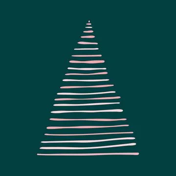 New year tree. Christmas pine vector. Hand drawn xmas silhouette. Cedar Illustrazione stock