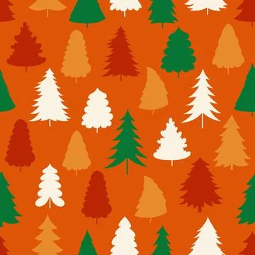 New Year tree Christmas repeat background traditional symbol boundless seamless Stock Illustration