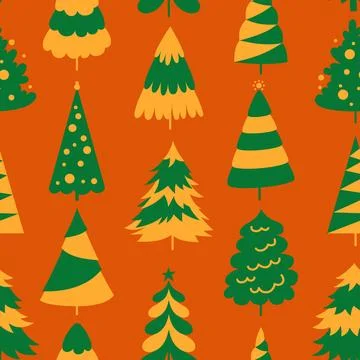 New Year tree Christmas repeat background abstract xmas traditional symbol Stock Illustration