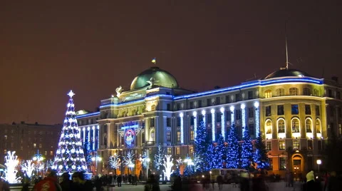 New Year Tree crowd Stock Footage 1034667