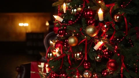 New year tree decorated 库存影片 98067252