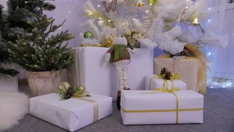 New year tree decorated with lights. Stock Footage 103254456